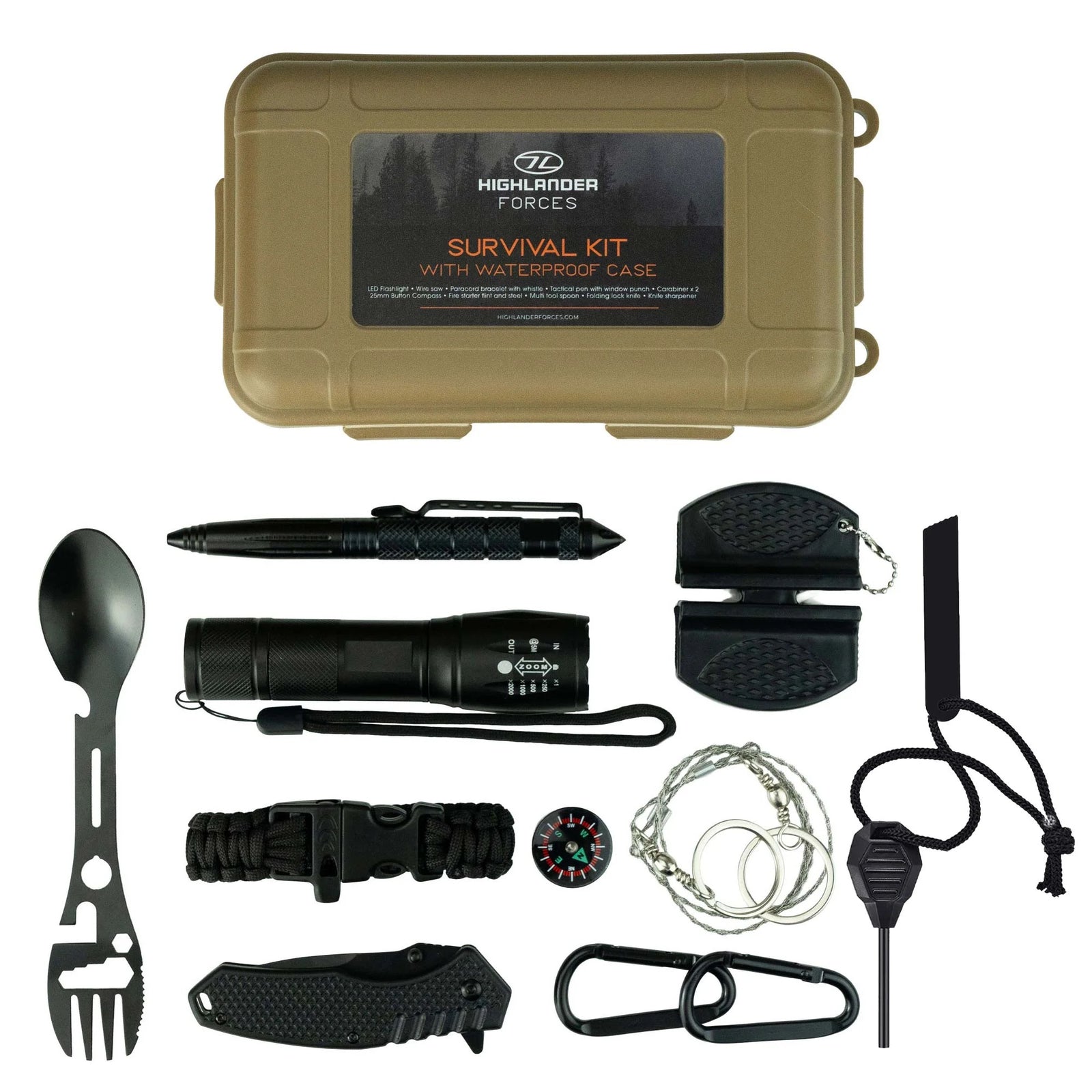 Highlander Survival Kit in wasserdichter Hartschalenbox