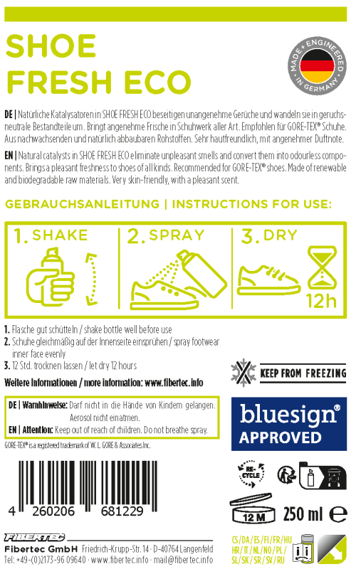 Fibertec Shoe Fresh Eco 250ml
