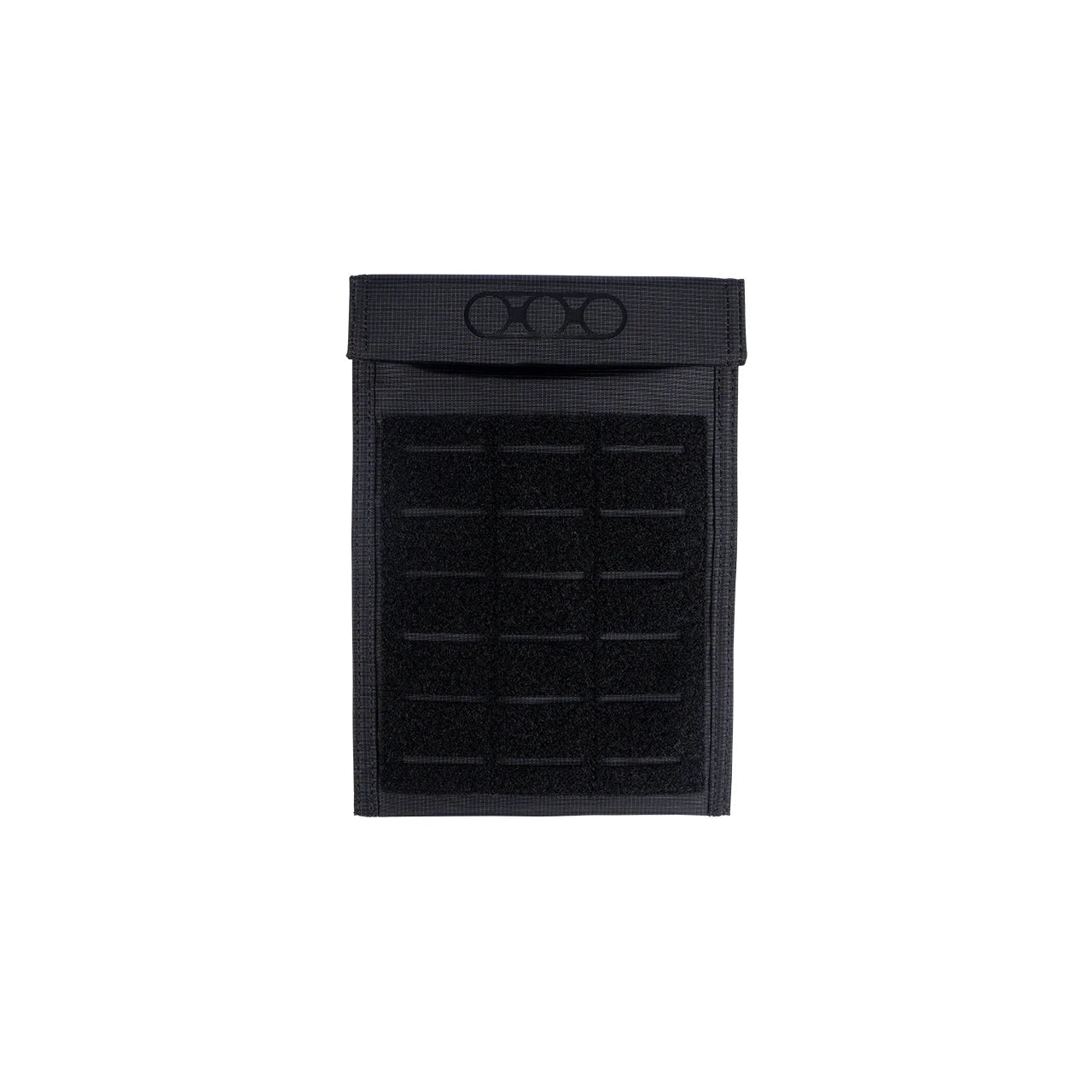 Die EBERLESTOCK Fade Blocker Pouch ist eine schwarze, rechteckige taktische Tasche mit einer Klappe oben, einem Gurtband an der Vorderseite und einem RFID-Schutz, der auf einem schlichten weißen Hintergrund abgebildet ist.