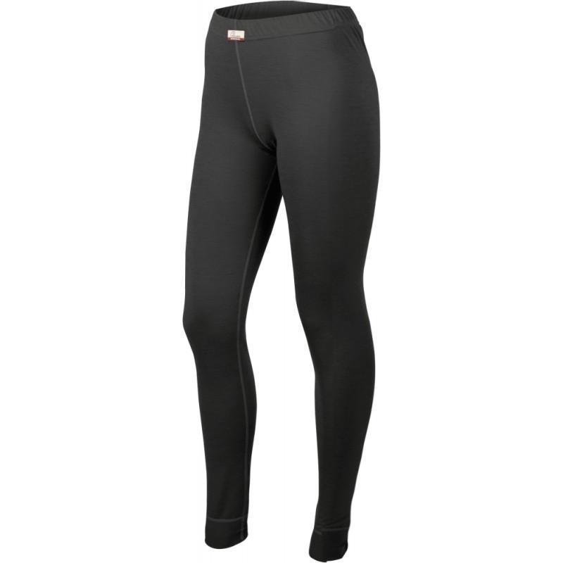 Die LASTING Lasting Merinopant Damen Modell Ataka, schwarze Ganzkörper-Leggings mit elastischem Bund und sichtbaren Nähten, sind ideale Funktionsunterwäsche Merinowolle für Outdoor-Aktivitäten oder als Jagd Unterwäsche.