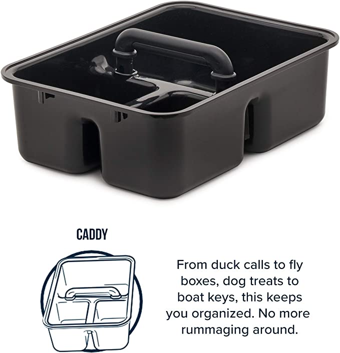 Der YETI® Einlegekorb zu LoadOut GoBox ist ein schwarzer Kunststoff-Organizer mit einem Griff und mehreren Fächern, perfekt, um Ihre Ausrüstung von Entenrufen bis hin zu Fliegenboxen ordentlich und leicht zu finden aufzubewahren - kein Wühlen mehr.