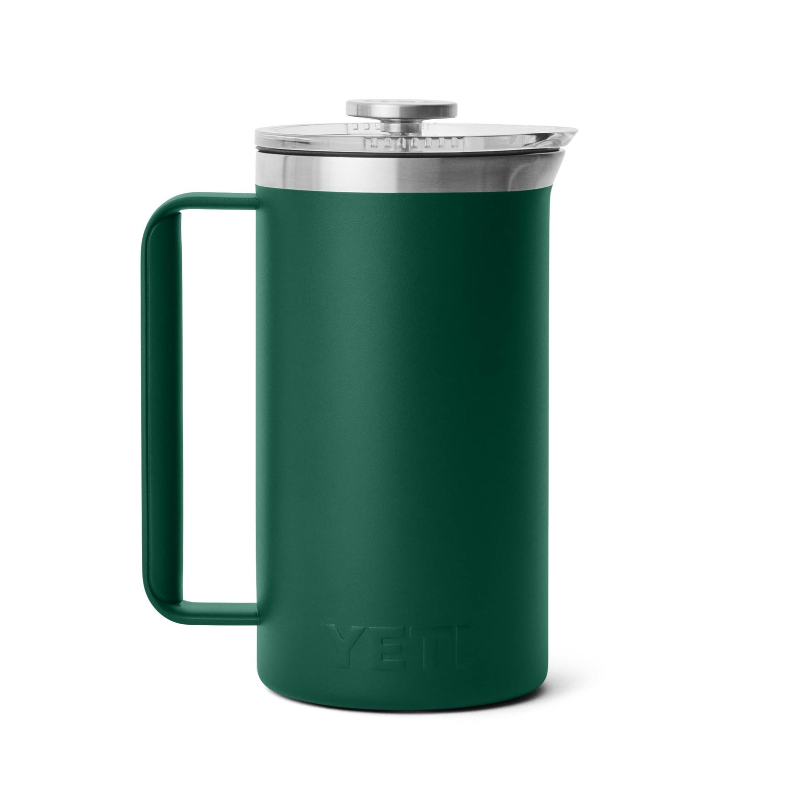 Die YETI® French Press 34 Oz in Black Forest Green verfügt über einen großen Griff, einen Deckel aus Edelstahl und ein vakuumisoliertes Design, das Ihren Kaffee länger heiß hält.