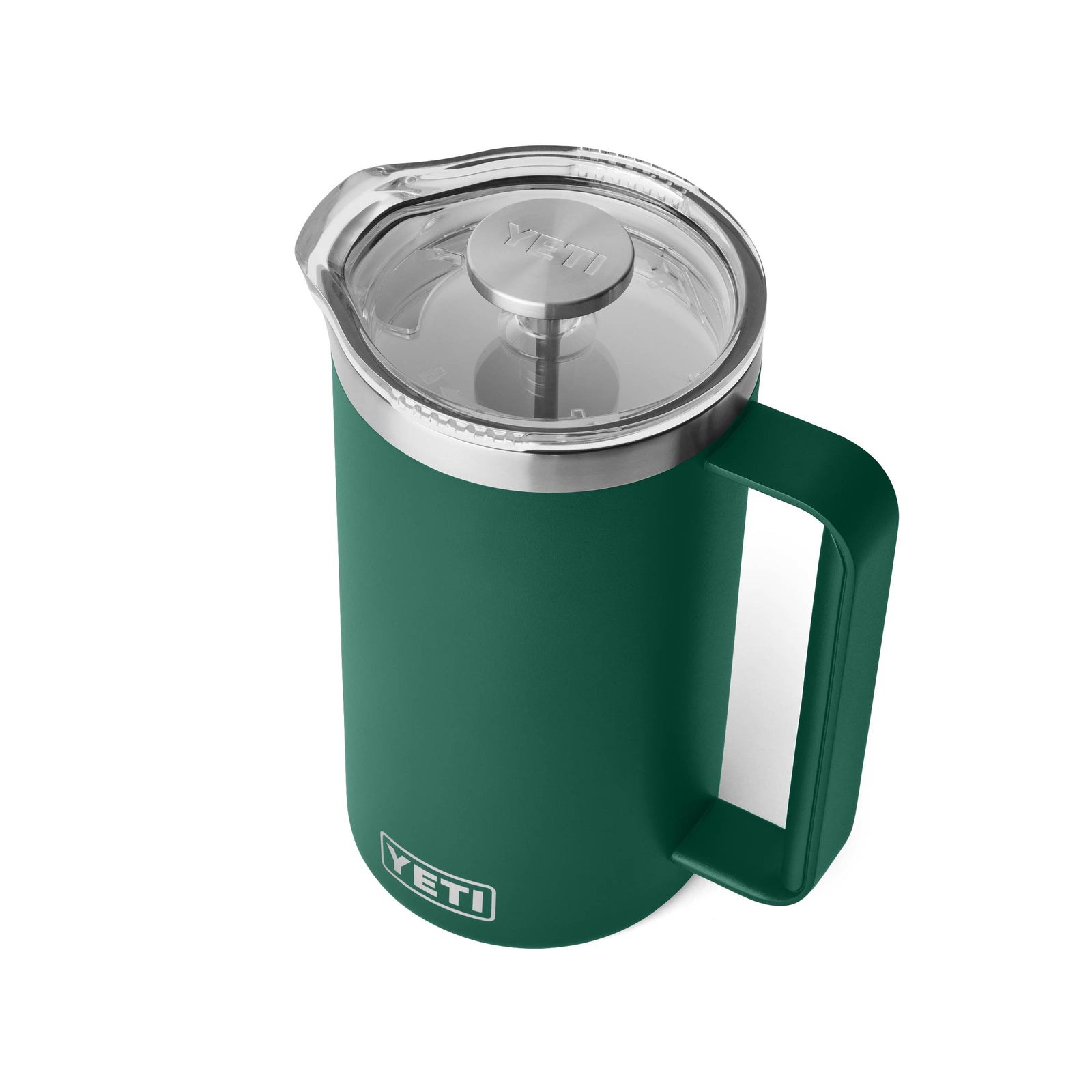 Die YETI® French Press 34 Oz in Black Forest Green eignet sich perfekt zum Aufbrühen von frischem Kaffee und passt nahtlos zu Ihrem YETI Rambler Isolierbecher - einfach drücken, einschenken und genießen.