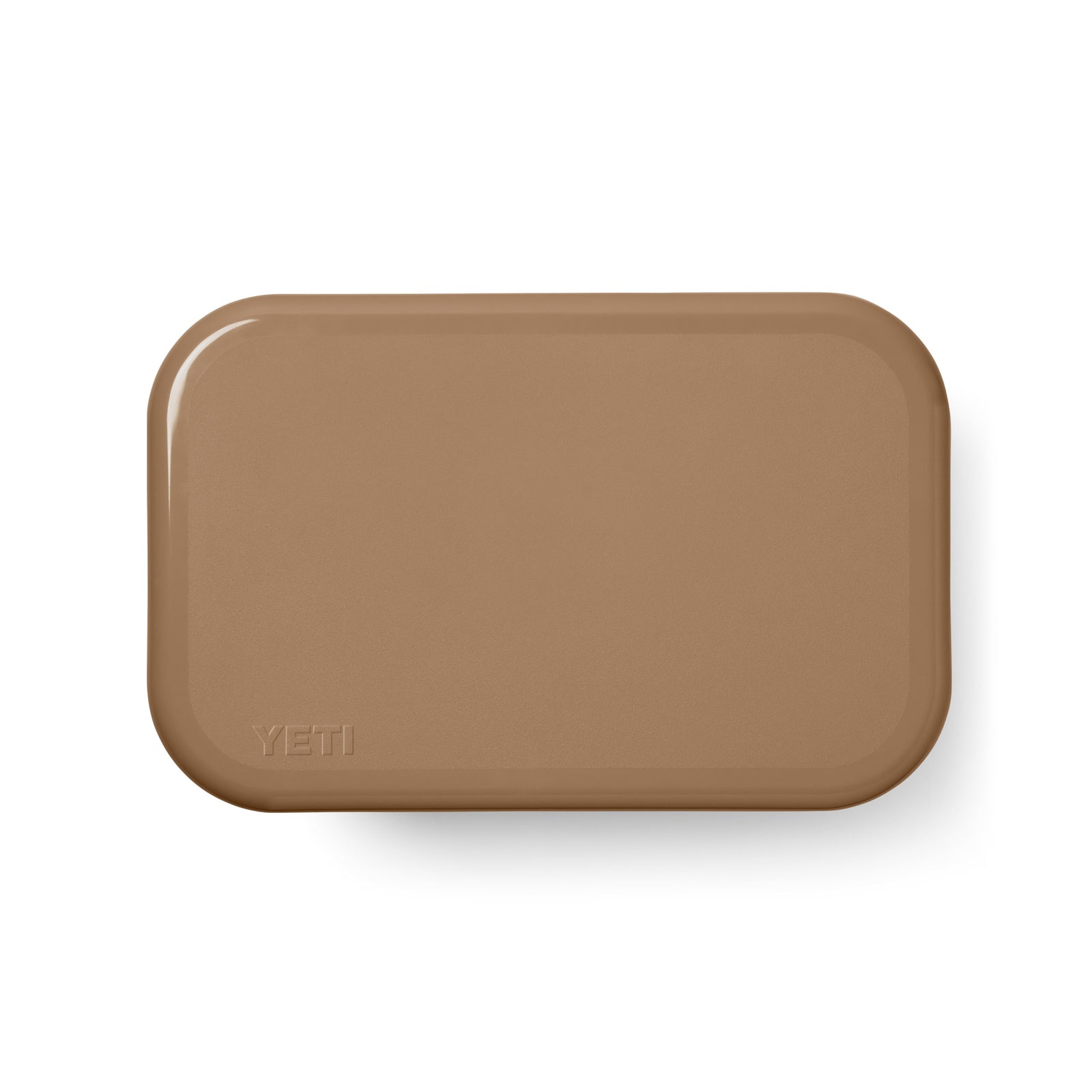 Ein rechteckiger YETI® Kühlbox Roadie 15 - Wetlands Camo Deckel mit abgerundeten Ecken, von oben gesehen auf weißem Hintergrund - ideal für Ihre Outdoor-Abenteuer.