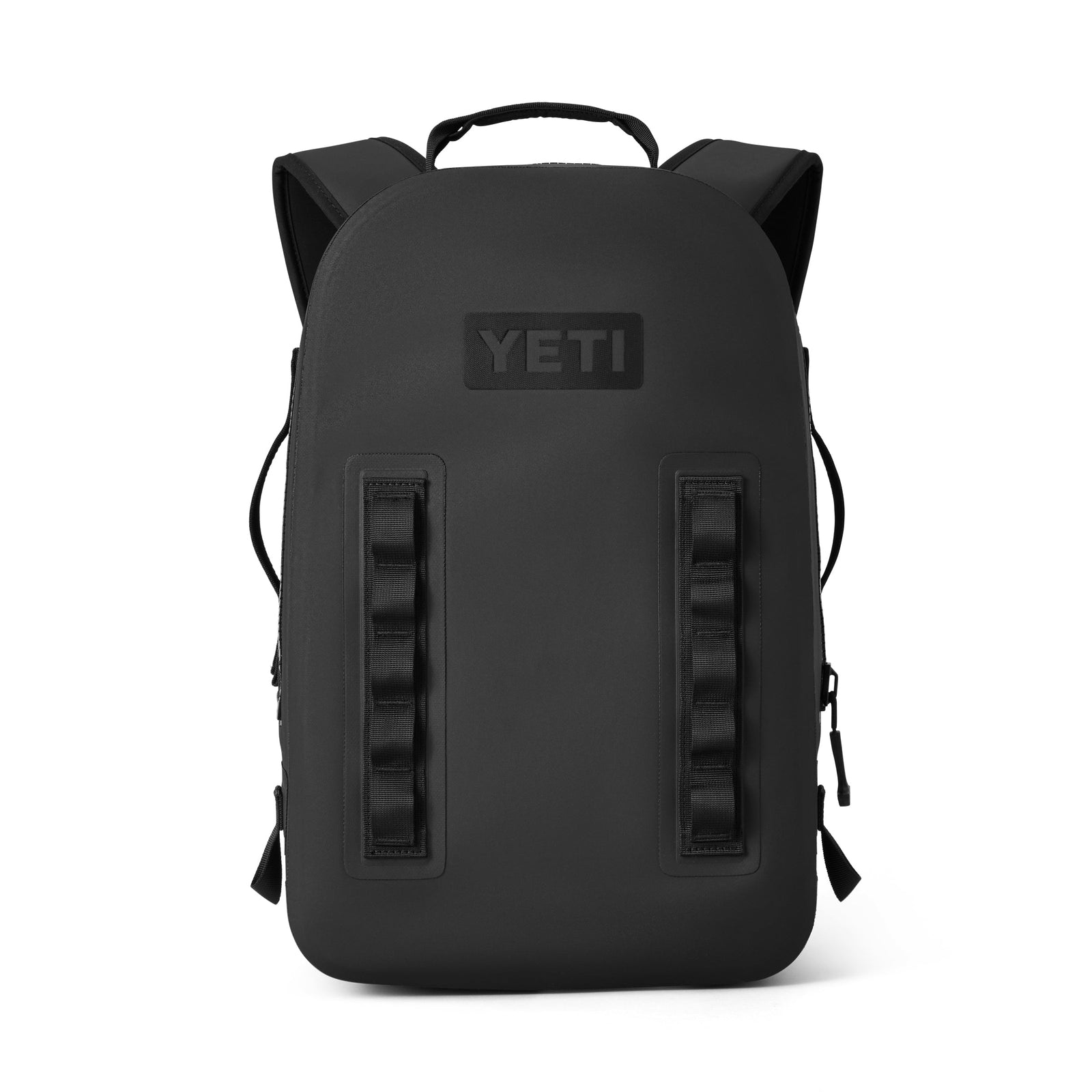 Der YETI® Rucksack Panga 28 - Black verfügt über einen Griff an der Oberseite, gepolsterte Schultergurte, zwei Materialschlaufen an der Vorderseite und das YETI-Logo. Dieser wasserdichte Rucksack ist von YETI für Ihre härtesten Abenteuer gebaut.