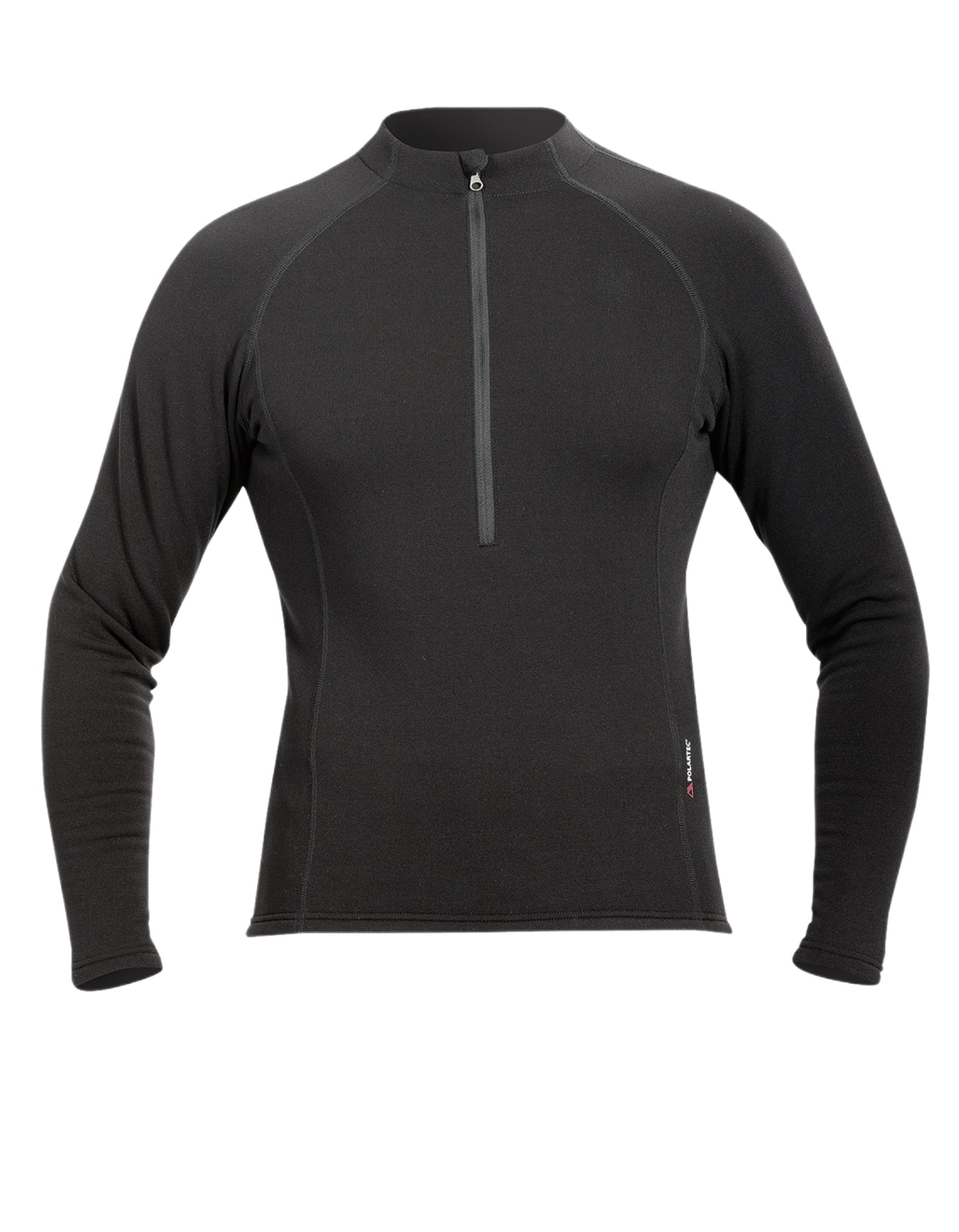 Der „Tilak Serak MiG“ Pullover von TILAK MILITARY GEAR ist ein schwarzer, langärmeliger, figurbetonter Herren-Unterziehpullover mit einem Viertelreißverschluss vorne und sichtbaren Nähten, der aus Polartec Powerstretch Pro gefertigt ist und somit hervorragenden Tragekomfort bietet.