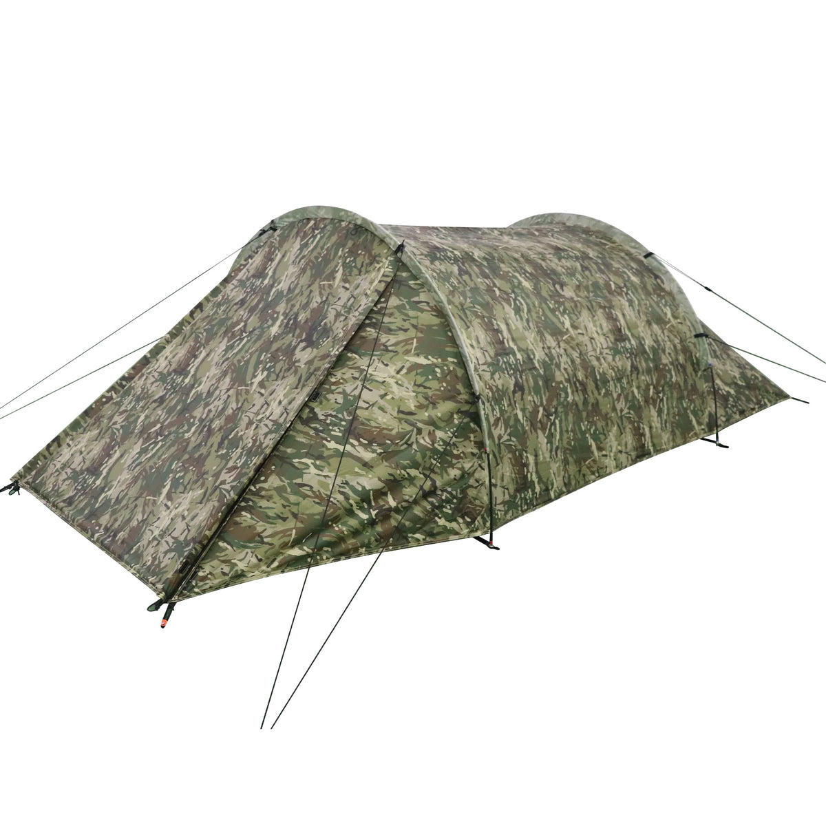 Das HIGHLANDER FORCES Zelt BLACKTHORN 2 GEN2 - HMTC ist ein kuppelförmiges 2-Personen-Zelt mit mehreren Abspannleinen, ideal für den Einsatz im Freien oder beim Militär und so konzipiert, dass es sich in die natürliche Umgebung einfügt.
