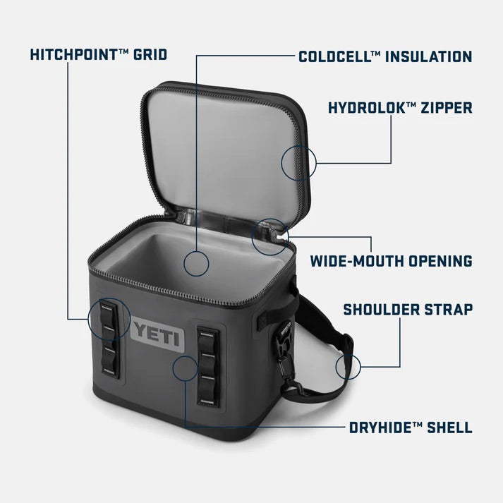 YETI® Kühltasche Hopper Flip® 12 - Fog Gray/Blue