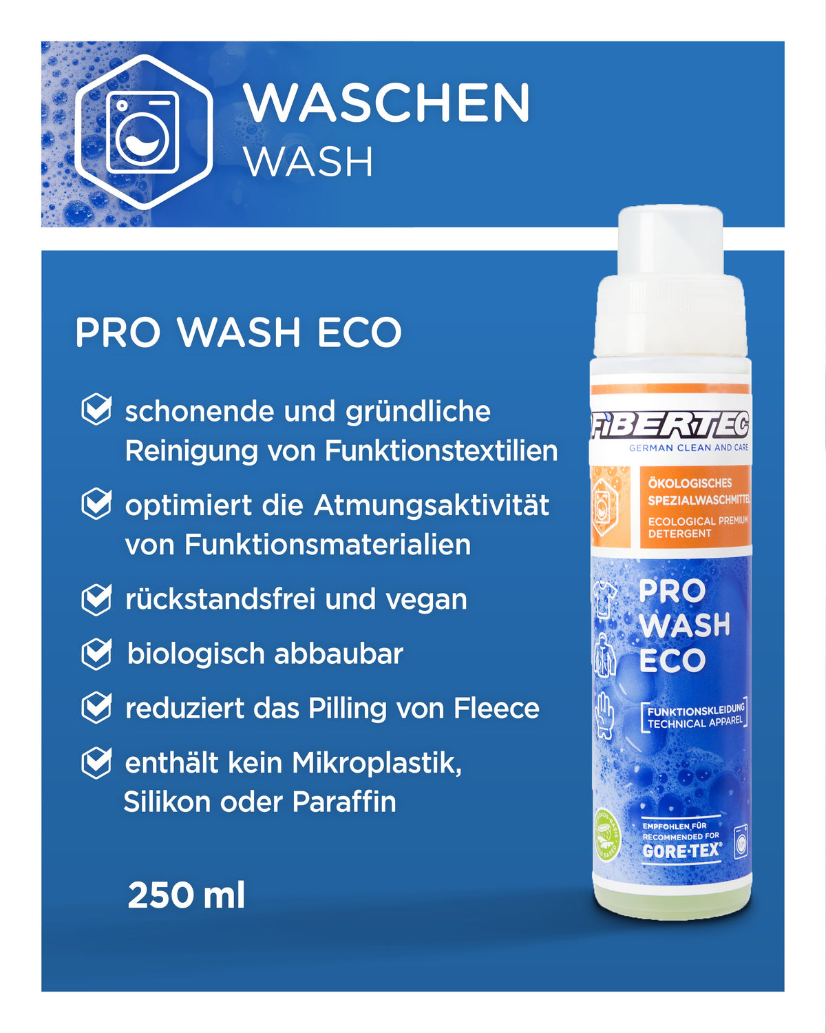 Fibertec Pro Wash Eco 250ml