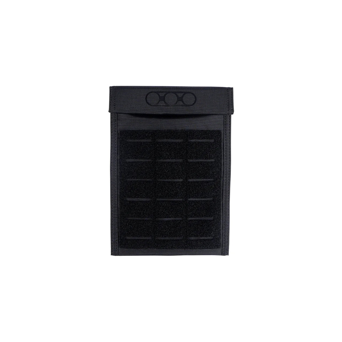 Die EBERLESTOCK Fade Blocker Pouch ist eine schwarze, rechteckige taktische Tasche mit einer Klappe oben, einem Gurtband an der Vorderseite und einem RFID-Schutz, der auf einem schlichten weißen Hintergrund abgebildet ist.