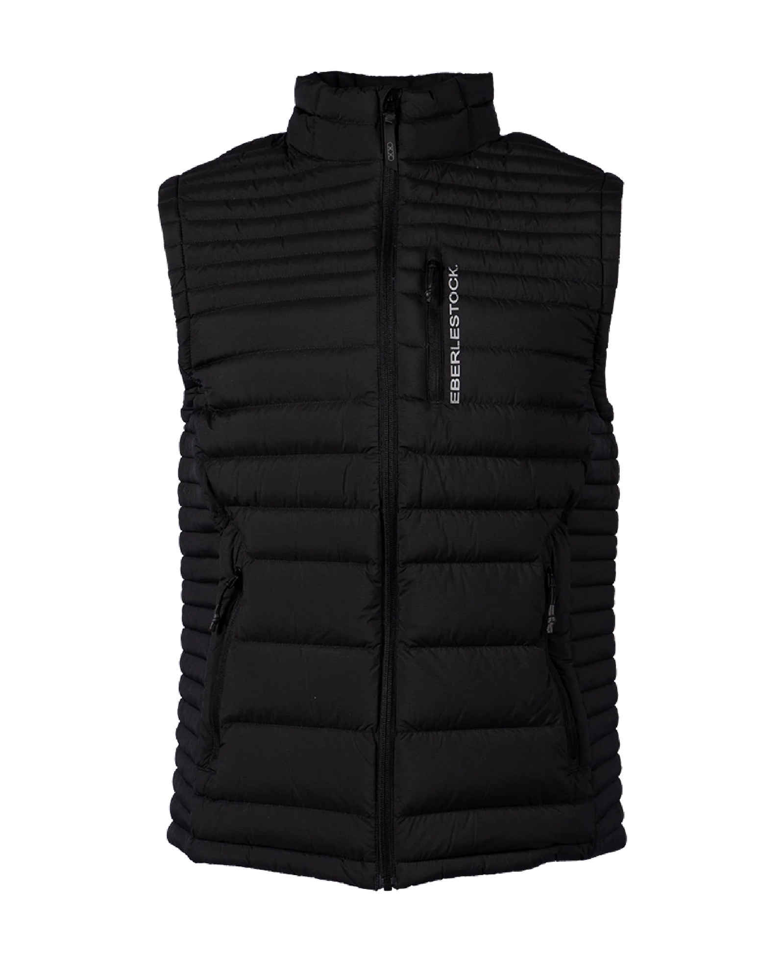 Die EBERLESTOCK McCall Down Vest - Black ist eine ärmellose Weste mit Frontreißverschluss, zwei Reißverschlusstaschen und einer vertikalen Brusttasche. Sie ist mit dem EBERLESTOCK-Logo versehen und mit hochwertigen 850er Gänsedaunen isoliert.