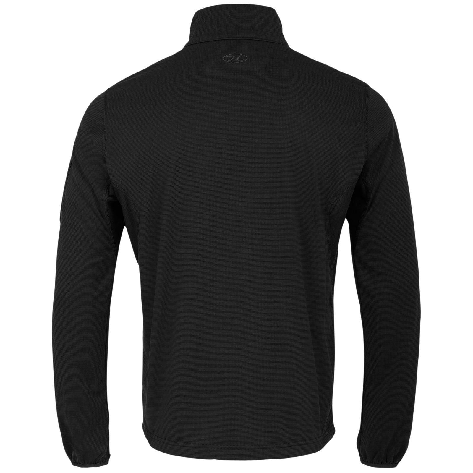 Die Highlander Forces Tactical Hirta Fleece - Black von HIGHLANDER FORCES verfügt über lange Ärmel, einen hohen Kragen und ein dezentes gesticktes Logo auf dem Rücken für einen sauberen, klassischen Look, der einer taktischen Fleecejacke entspricht.