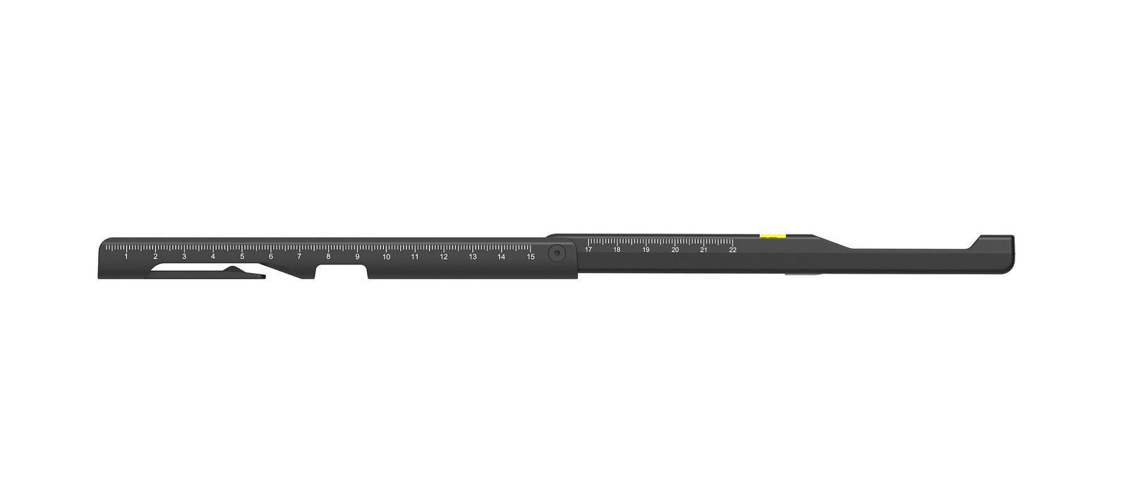 Die Nordride Arbeitslampe Pen Light Flex von NORDRIDE besticht durch ihr schlankes schwarz-graues Design mit geradem Metallkörper, Messmarkierungen, Schneidekante und Schlitz zur sicheren Befestigung mit einem magnetischen Clip bei präzisen Arbeiten.