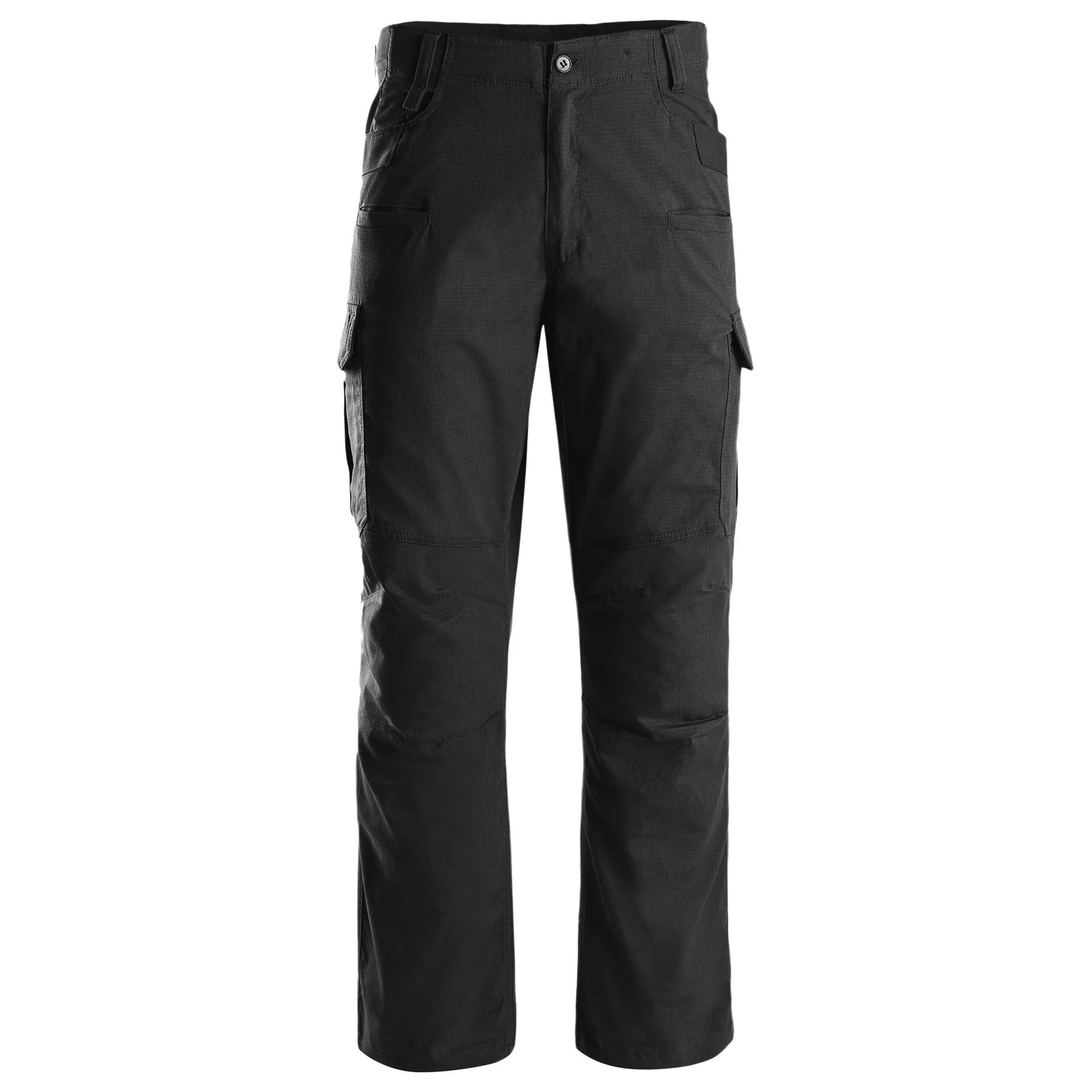Die STOIRM Tactical Trousers Gen2 - Black verfügt über mehrere Taschen, strapazierfähiges Ripstop-Stretchgewebe, gerade Beine, Gürtelschlaufen und einen Knopfverschluss - ideal für den Outdoor- oder Arbeitseinsatz.