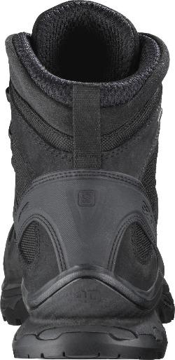 Der Salomon QUEST 4D GTX FORCES 2 DE in schwarz von SALOMON FORCES ist ein robuster Wanderschuh mit robuster Sohle, strukturiertem Obermaterial, gepolstertem Kragen und Fersenzugschlaufe - perfekt für harte Trails dank seiner strapazierfähigen GORE-TEX Konstruktion.