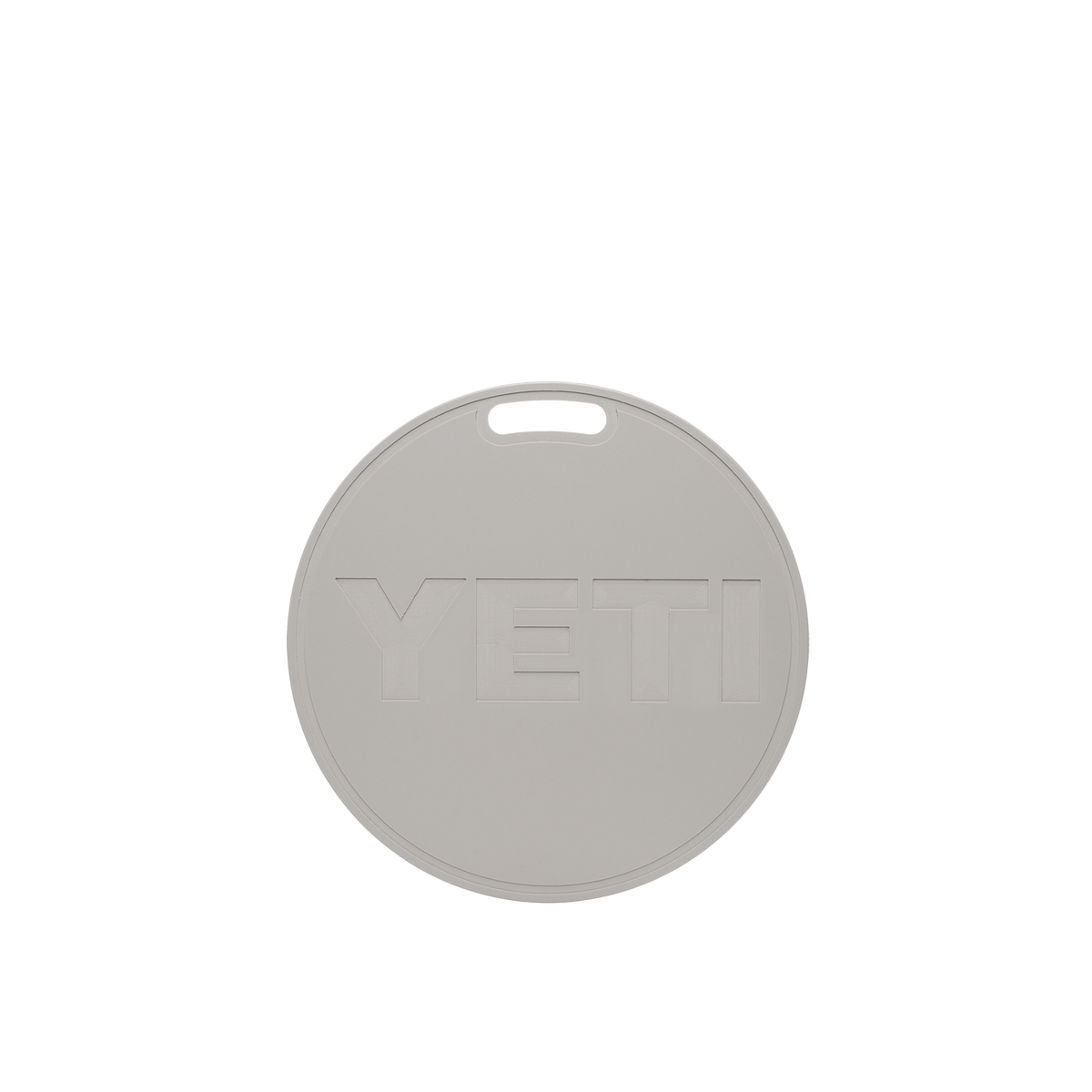 Ein runder, klarer Kunststoffdeckel des YETI® Deckel Tank 45 mit geprägtem YETI-Logo und einem Schlitz für den oberen Griff, der für die YETI TANK 45 Partymaschine entworfen wurde, abgebildet auf einem schlichten weißen Hintergrund.