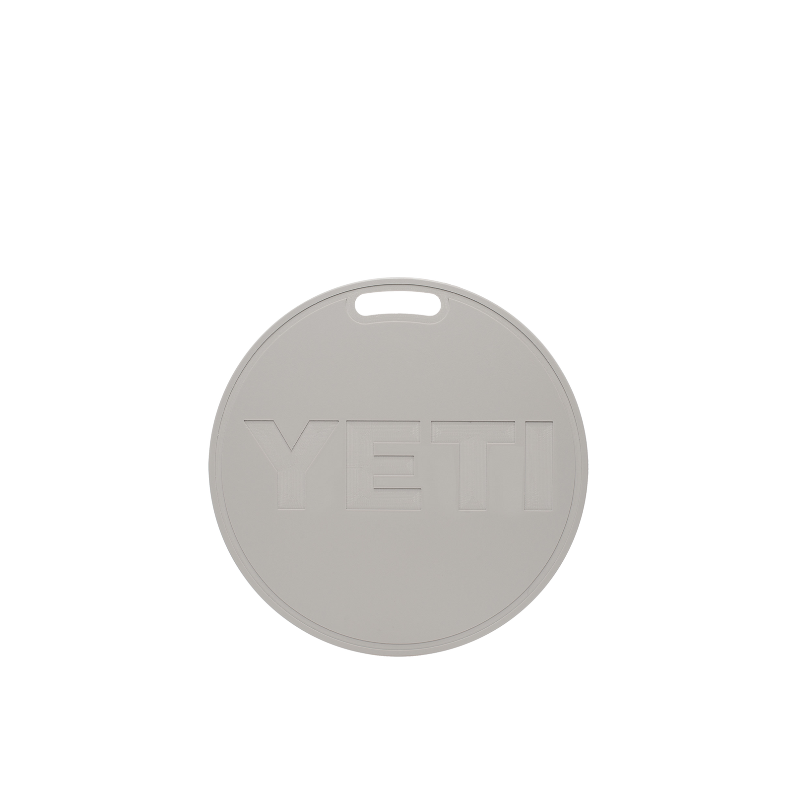 Ein runder, klarer Kunststoffdeckel des YETI® Deckel Tank 45 mit geprägtem YETI-Logo und einem Schlitz für den oberen Griff, der für die YETI TANK 45 Partymaschine entworfen wurde, abgebildet auf einem schlichten weißen Hintergrund.
