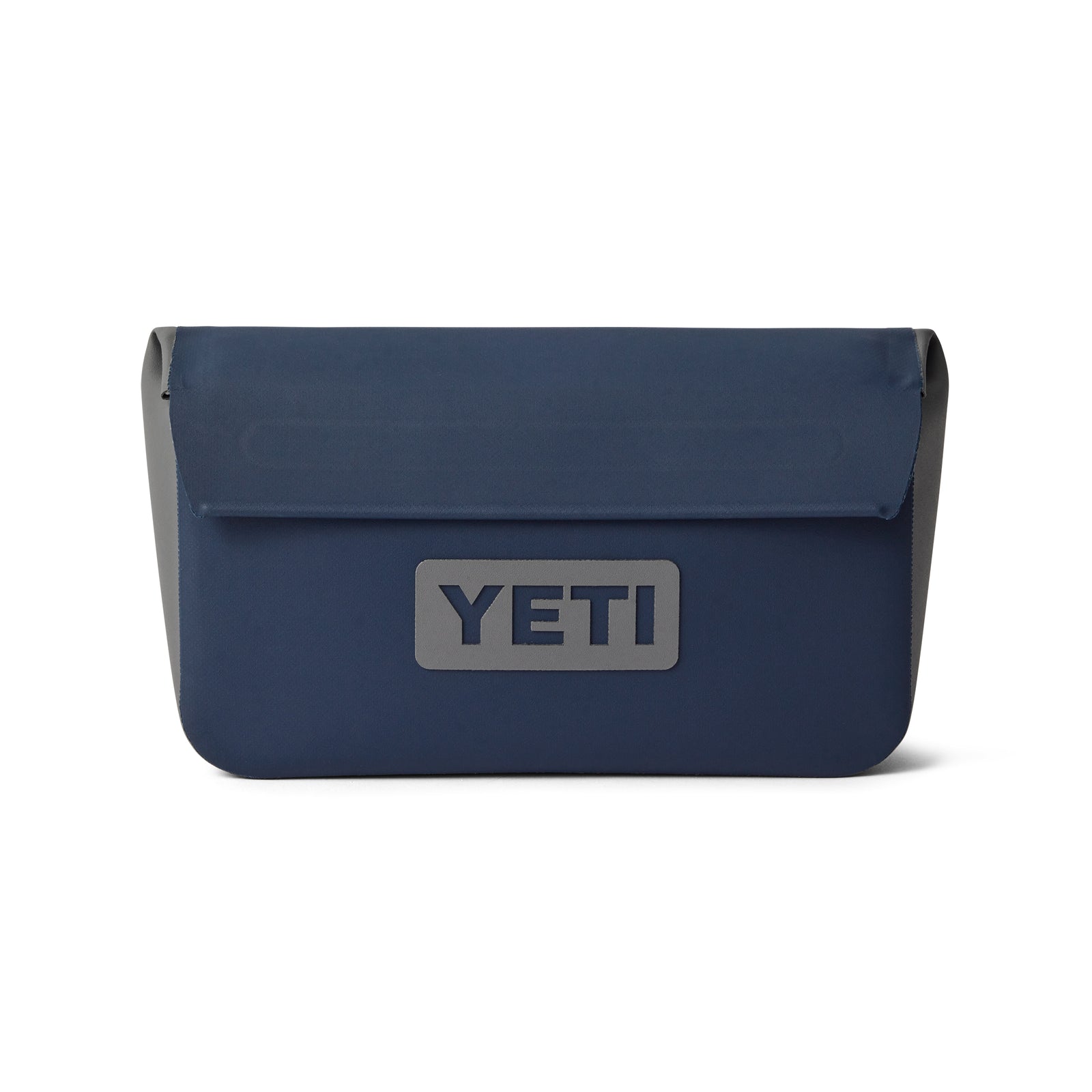 Die YETI® Zubehörtasche Sidekick® 1L - Navy ist eine wasserdichte Zubehörtasche für Outdoor-Abenteuer. Das schlichte Design mit grauem YETI Logo ist vor weißem Hintergrund abgebildet.
